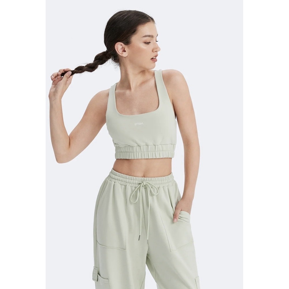 NWT BTTRM Better Me Med Fresh Mint Green SOLD OUT Drawstring Sweatpants & Bra - Picture 11 of 14
